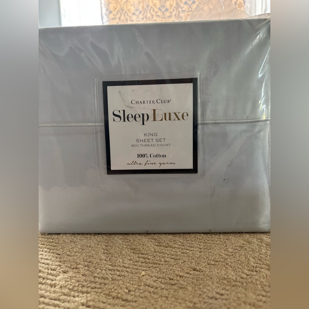 Charter Club Sleep Luxe Sheet Set -light blue